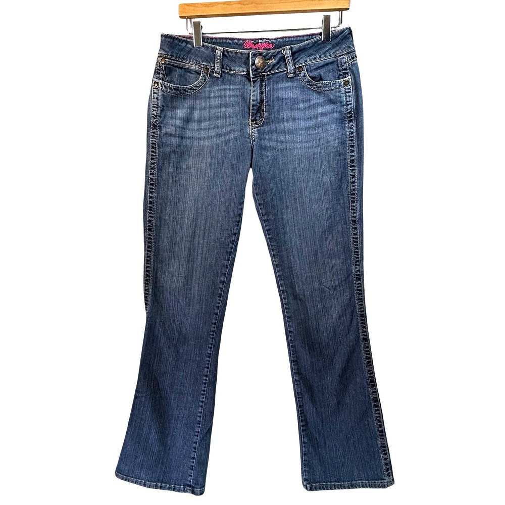 Wrangler Womens Medium Wash Bootcut Denim Jeans Mid Rise Western Blue 9/10x34